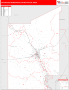 Las Cruces Metro Area Digital Map Red Line Style